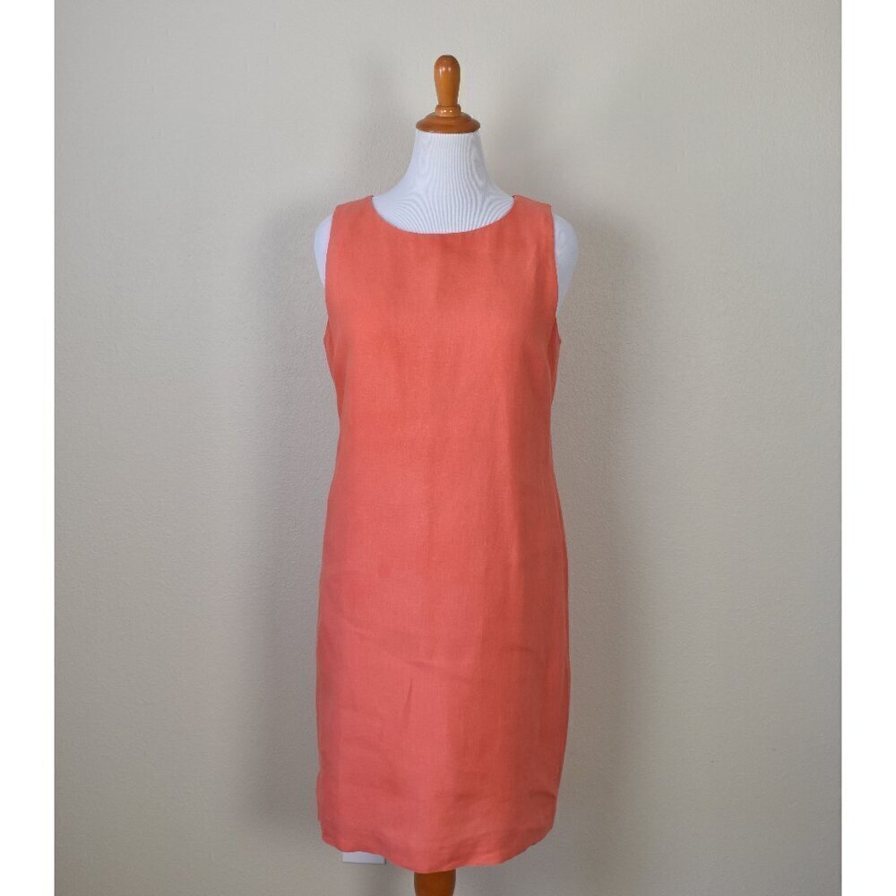 Tyler Boe Linen Shift Dress Orange - L